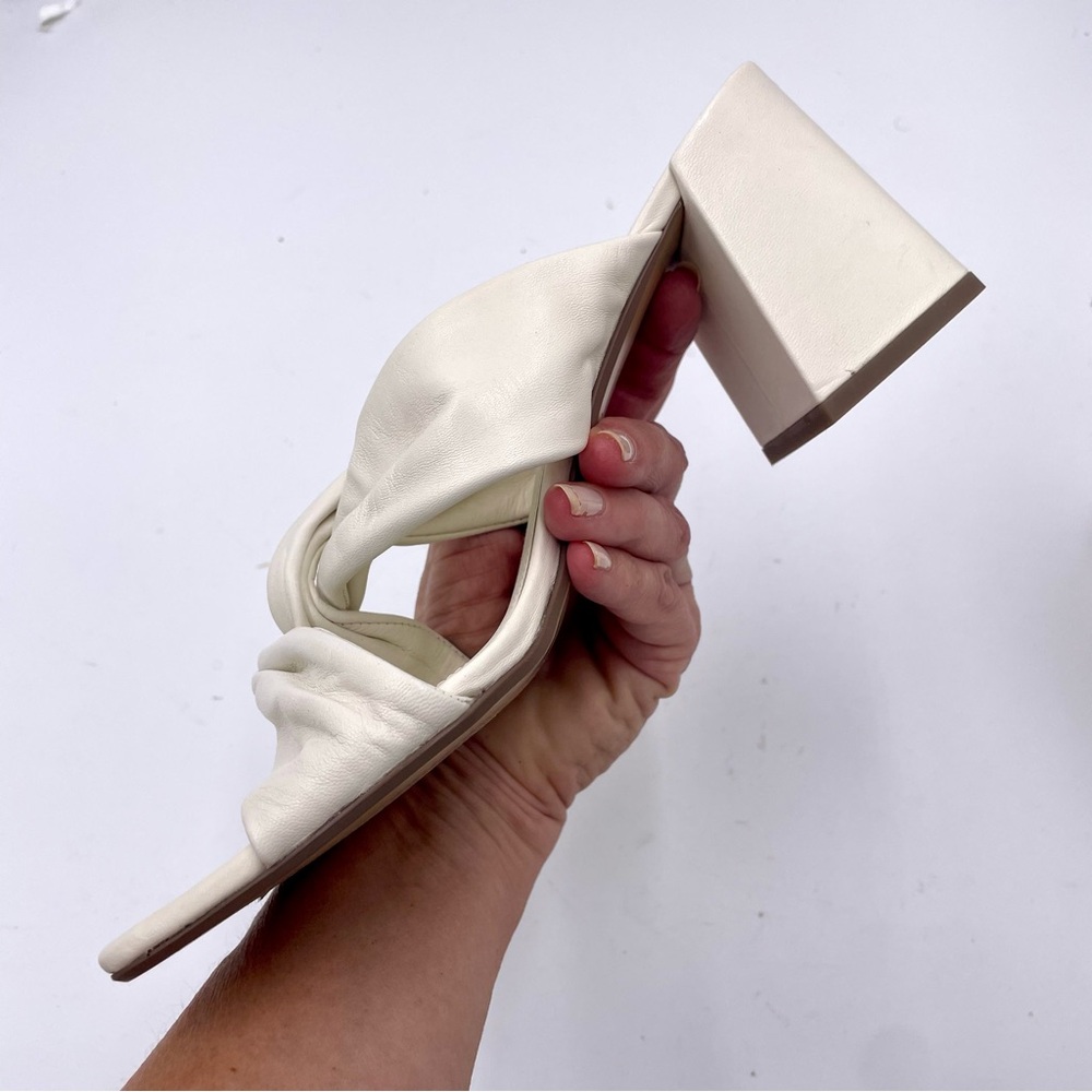 NEW Everlane Cream‎ Italian Leather Day Twist Heel in Size 8.5 - Picture 5 of 11